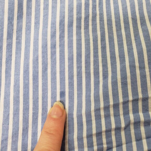Woman Within Striped Button Up Top Size 2X Blue Capsule Nautical Preppy Classic - Picture 13 of 16